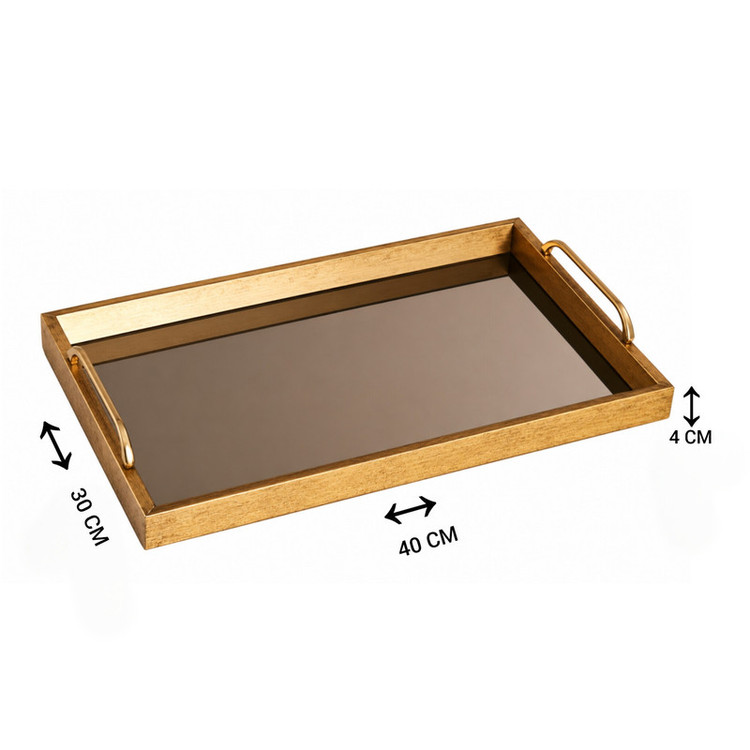 سینی دسته دار مدل فانتزی کد 1001 سایز 40*30 سانتی متر بسته 2 عددی