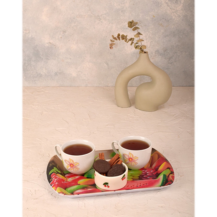 سینی دسته دار مهروز مدل A-1002 میوه سایز 20×32 سانتی متر