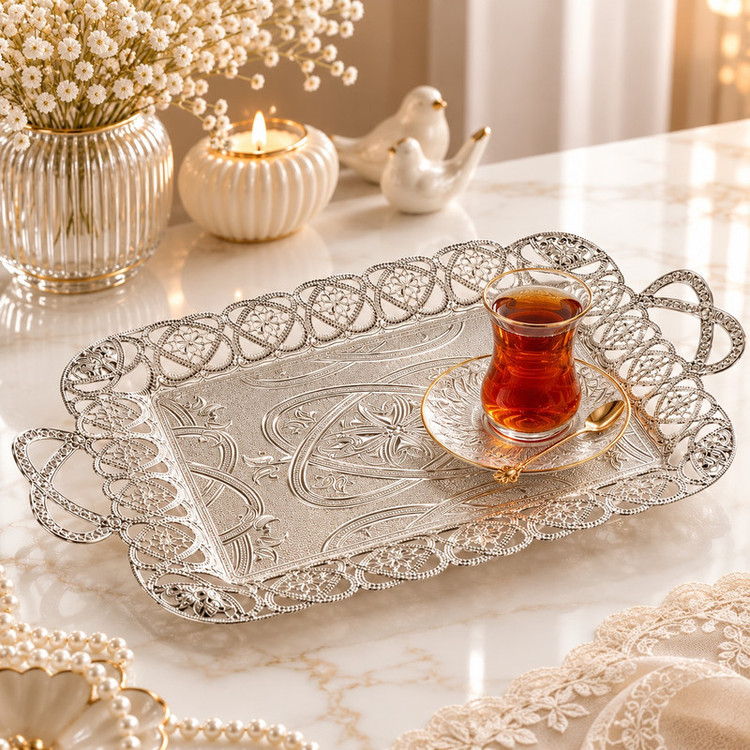 سینی مدل توری سایز ۴۷*۲۹ سانتی متر