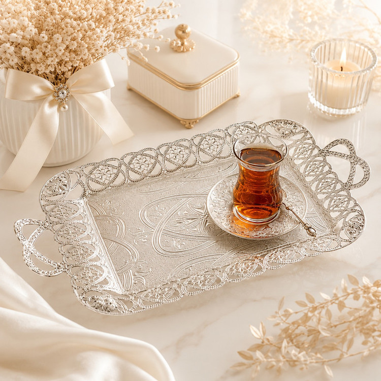 سینی مدل توری سایز ۴۷*۲۹ سانتی متر