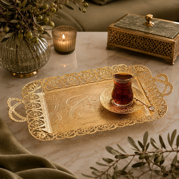 سینی مدل توری سایز ۴۷*۲۹ سانتی متر
