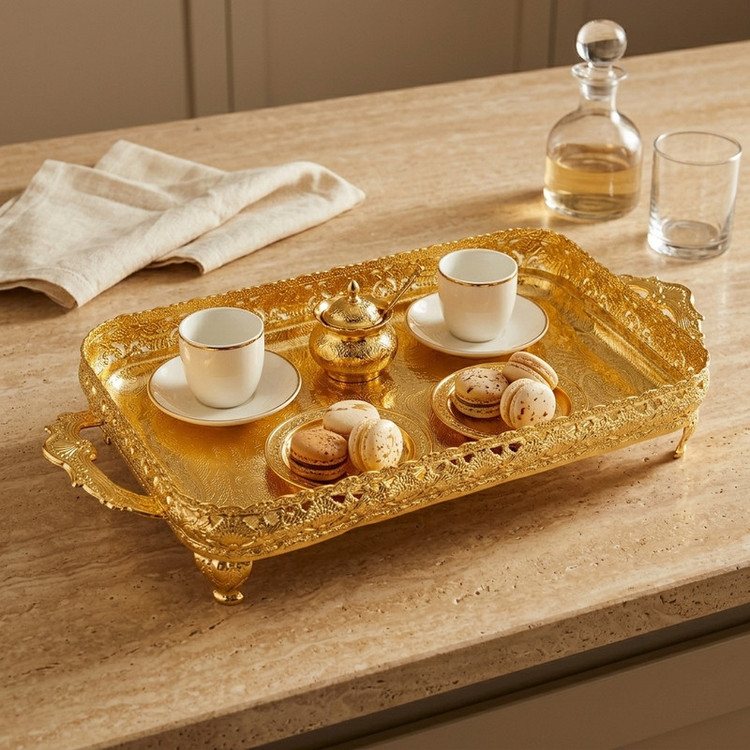 سینی دسته دار مدل 34961 سایز 42x16 سانتیمتر