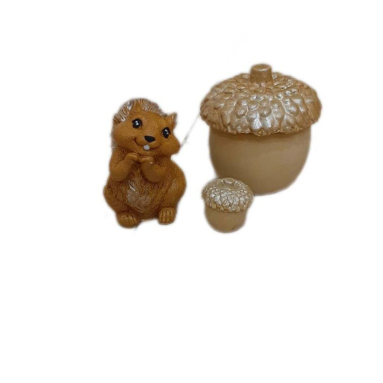 مجسمه مدل بلوط و سنجاب بسته 3 عددی