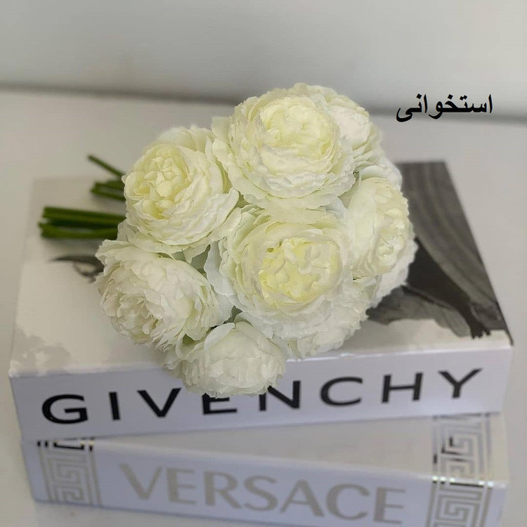 گل مصنوعی پیونی مدل pa-1062، دسته 10 شاخهای پارچهای قابل شستشو، ابعاد 20×20×38 سانتیمتر، وزن 400 گرم