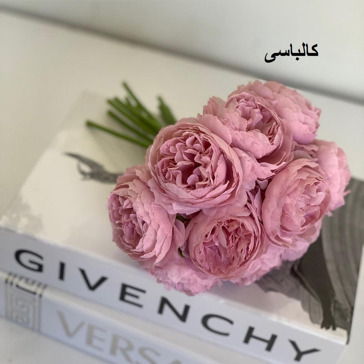 گل مصنوعی پیونی مدل pa-1062، دسته 10 شاخهای پارچهای قابل شستشو، ابعاد 20×20×38 سانتیمتر، وزن 400 گرم