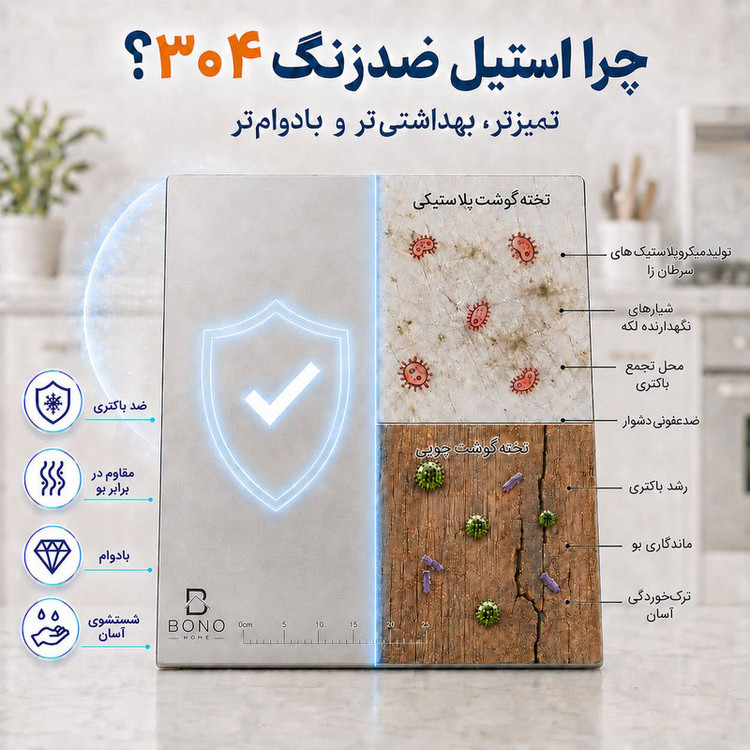 تخته گوشت مدل استیل کد SSL40W30