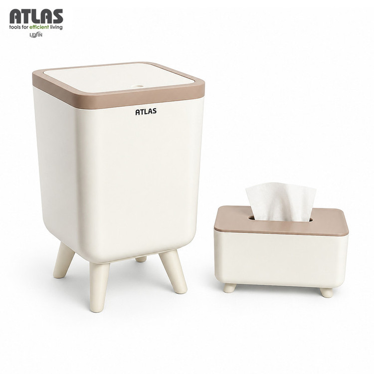ست سطل و جای دستمال اطلس مدل ژیوار طرح اکونومی کد 101