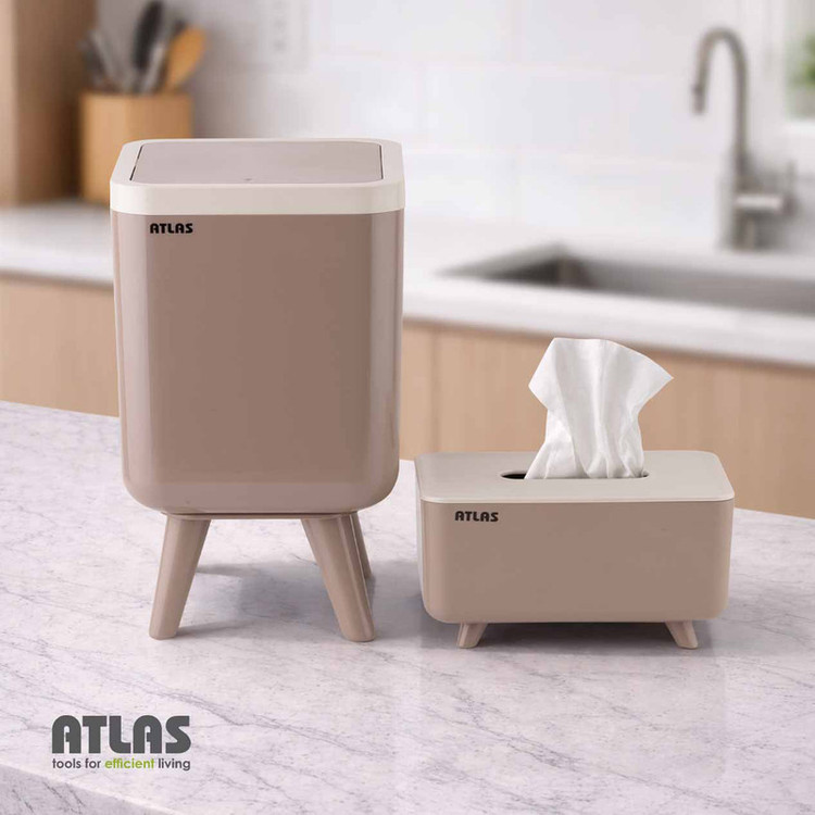 ست سطل و جای دستمال اطلس مدل ژیوار طرح اکونومی کد 101