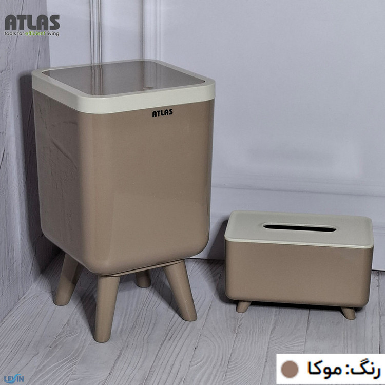 ست سطل و جای دستمال اطلس مدل ژیوار طرح اکونومی کد 101