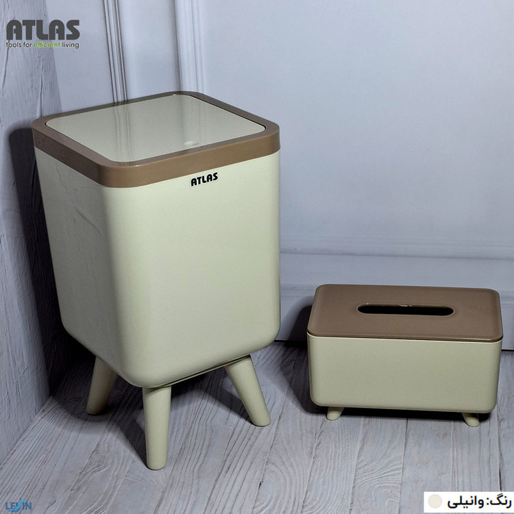 ست سطل و جای دستمال اطلس مدل ژیوار طرح اکونومی کد 101