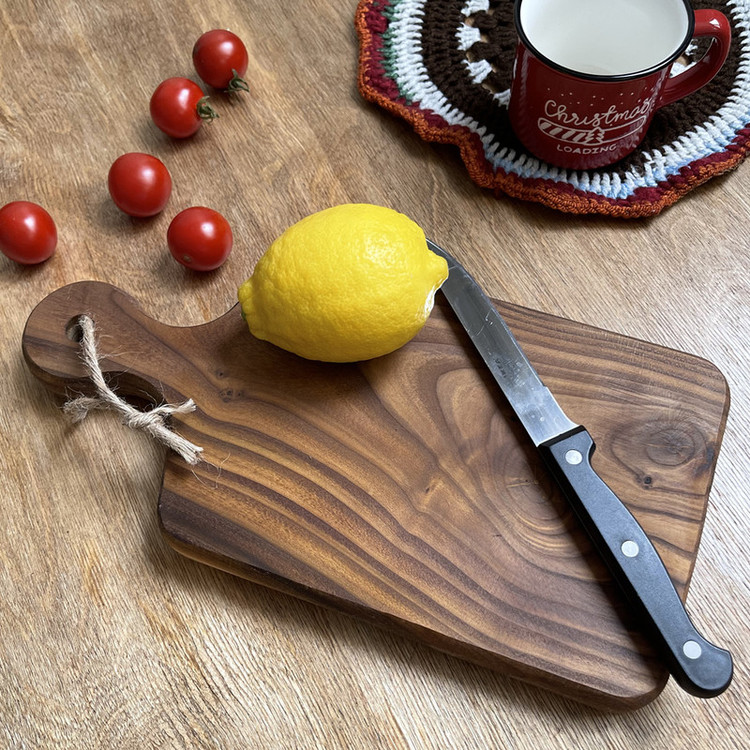 تخته برش گلچین چوب مدل سنجد دسته دایره