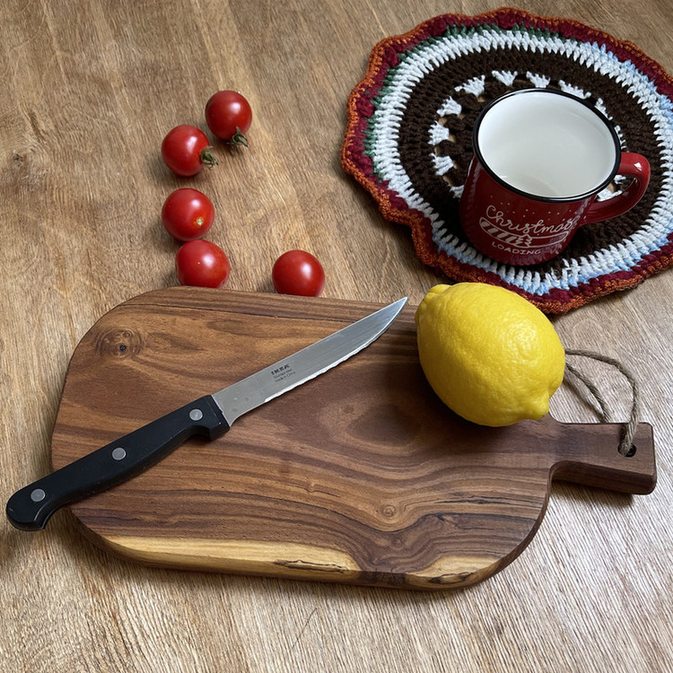 تخته برش گلچین چوب مدل سنجد دسته دار