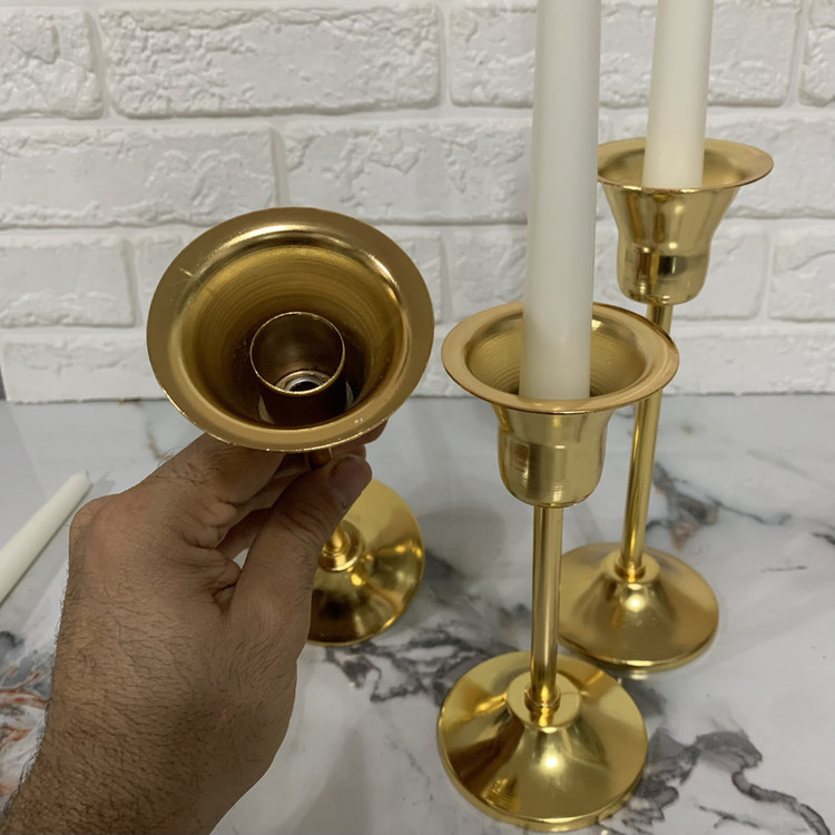 شمعدان مدل ستا مناسب شمع قلمی مجموعه سه عددی