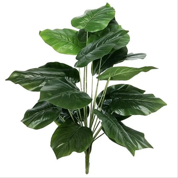 درختچه مصنوعی گیاه بابا آدم 18 برگ قابل شستشو رومیزی و ایستاده مناسب فضای باز و داخل ابعاد 30×30×70 سانتیمتر وزن 600 گرم