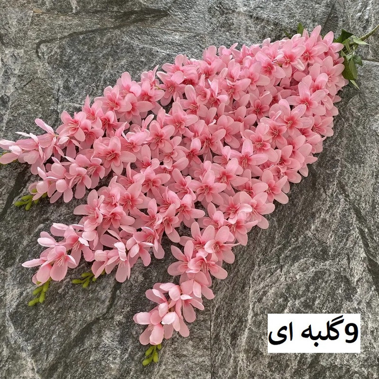 گل مصنوعی آویز ارکیده 5 شاخه قابل تنظیم، مناسب فضای باز و گلهای آپارتمانی، نصب دیواری و آویزی، ابعاد 85x23x5 سانتیمتر، وزن 110 گرم، کد A09