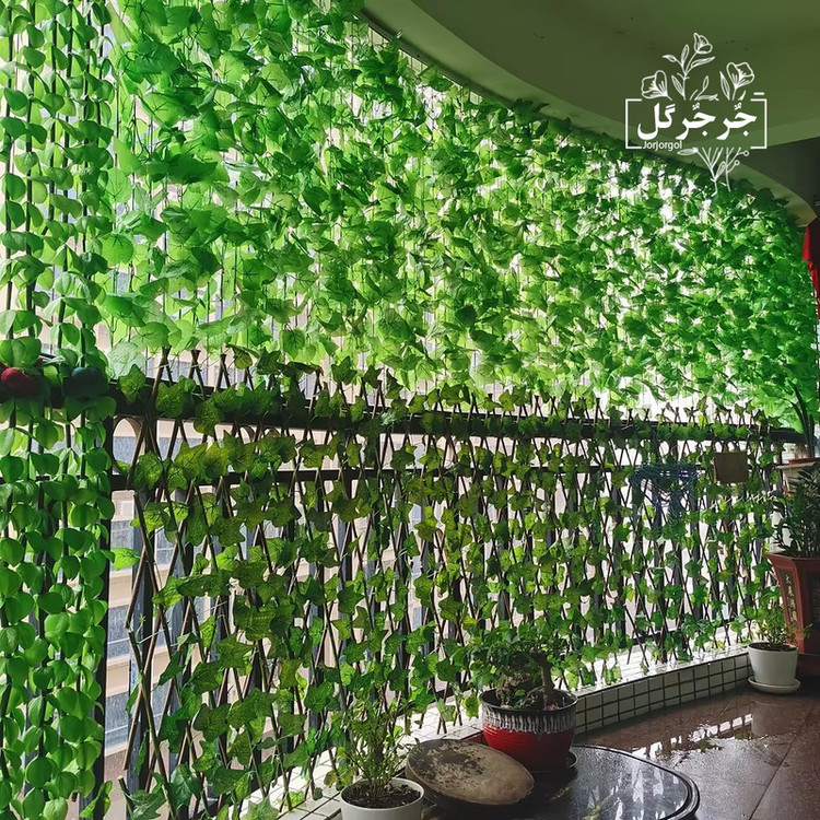 گل مصنوعی جُرجُرگل مدل ریسه برگ نخی پتوس بسته 12 عددی