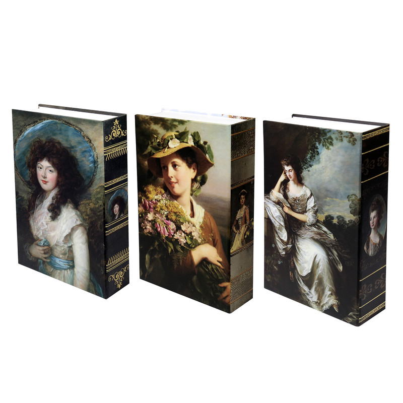 جعبه دکوری مدل کتاب دکوراتیو طرح رنسانس کد 40 مجموعه 3 عددی